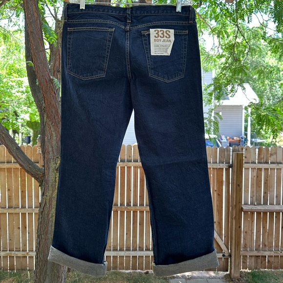 J. Crew NWT Boy Boyfriend Cropped Ankle Jeans size 33 Short Dark Blue - Picture 5 of 16